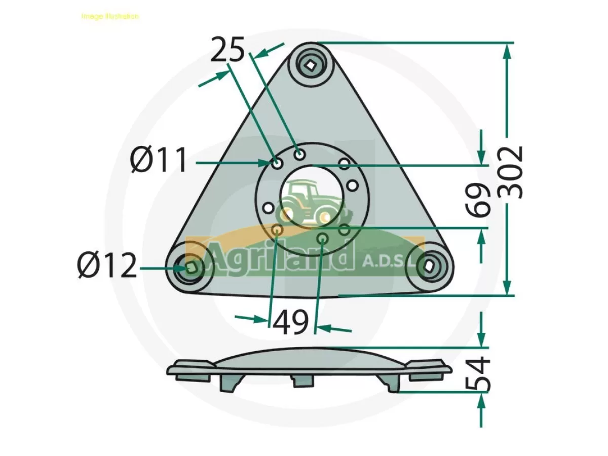 DISQUE DE COUPE TRIANGULAIRE INTERMEDIAIRE ETAT MOYEN LP : 1834