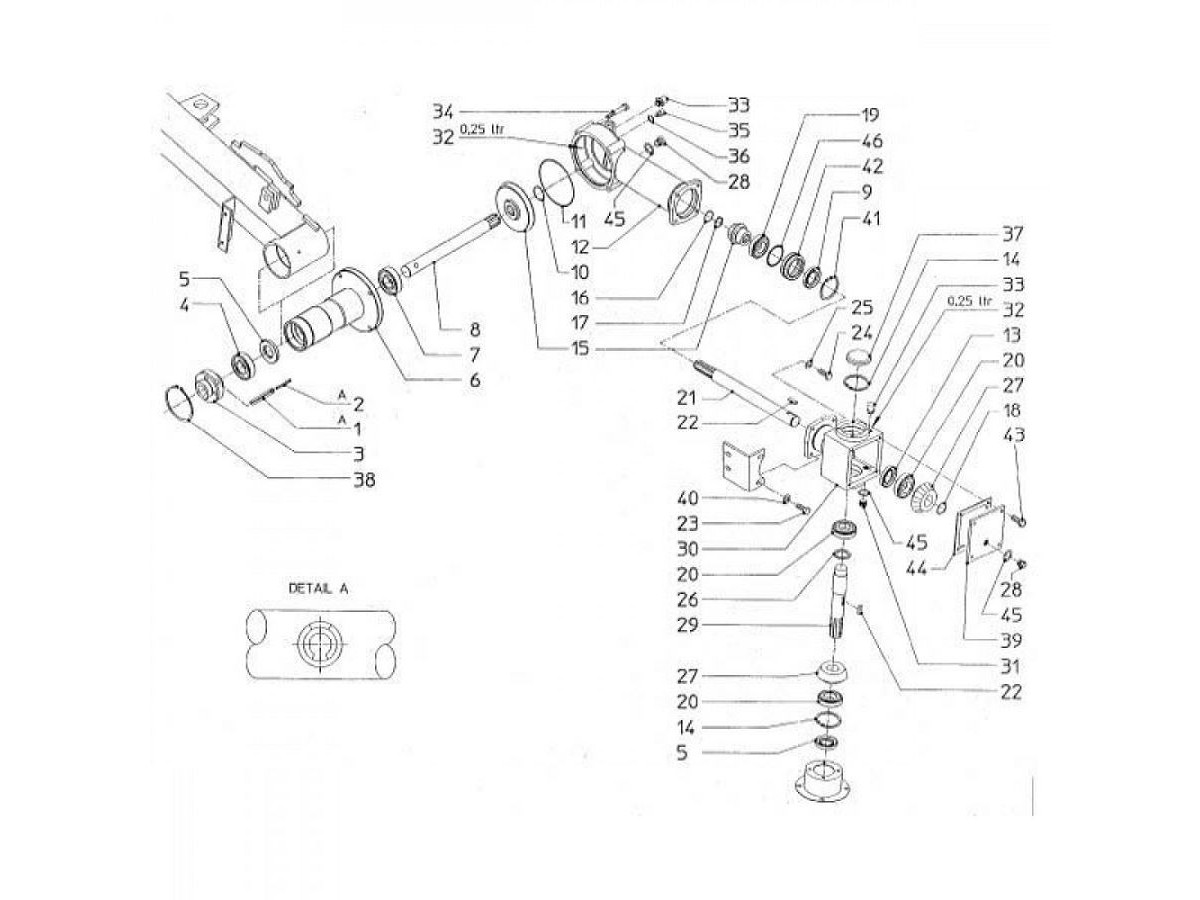 BOITIER COMPLET RENVOI D ANGLE AVEC COUPLE CONIQUE Z12/32 LP : 1834