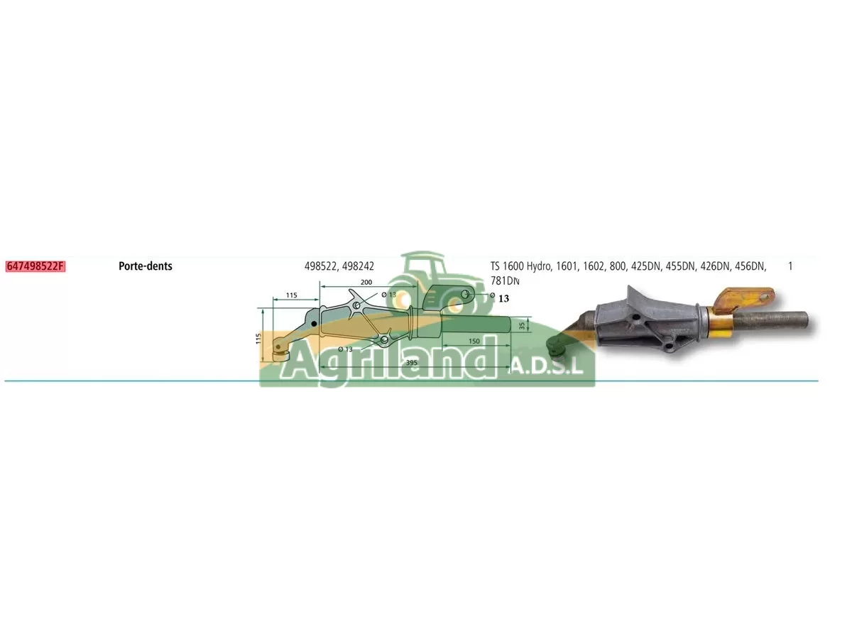 PALIER DE BRAS AVEC AVANT BRAS, BIELLETTE ET GALET DE CAME
